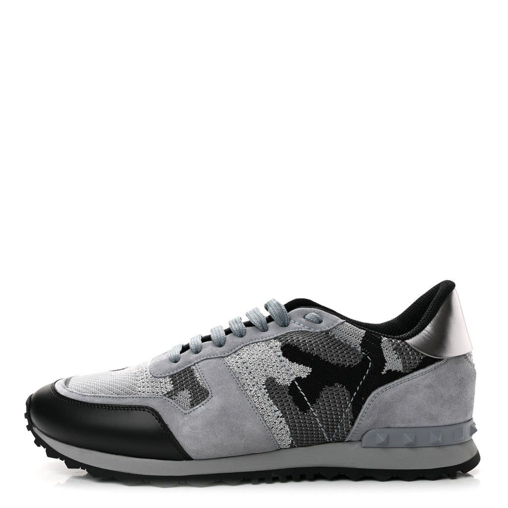 Mesh Suede Camouflage Mens Rockrunner Sneakers 44 Grey