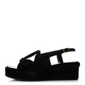 Suede Calfskin Platform CC Sandals 39 Black
