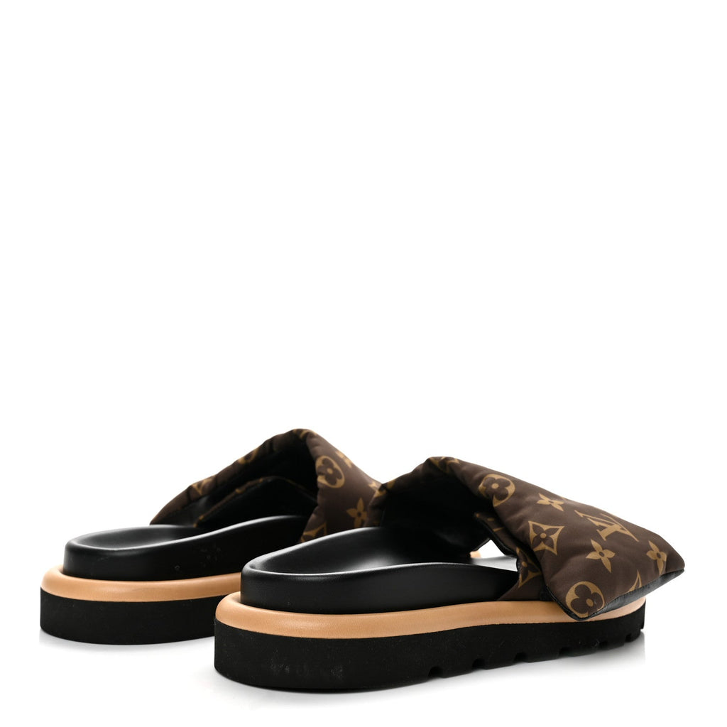 Nylon Monogram Pool Pillow Comfort Mule 37 Cacao Brown