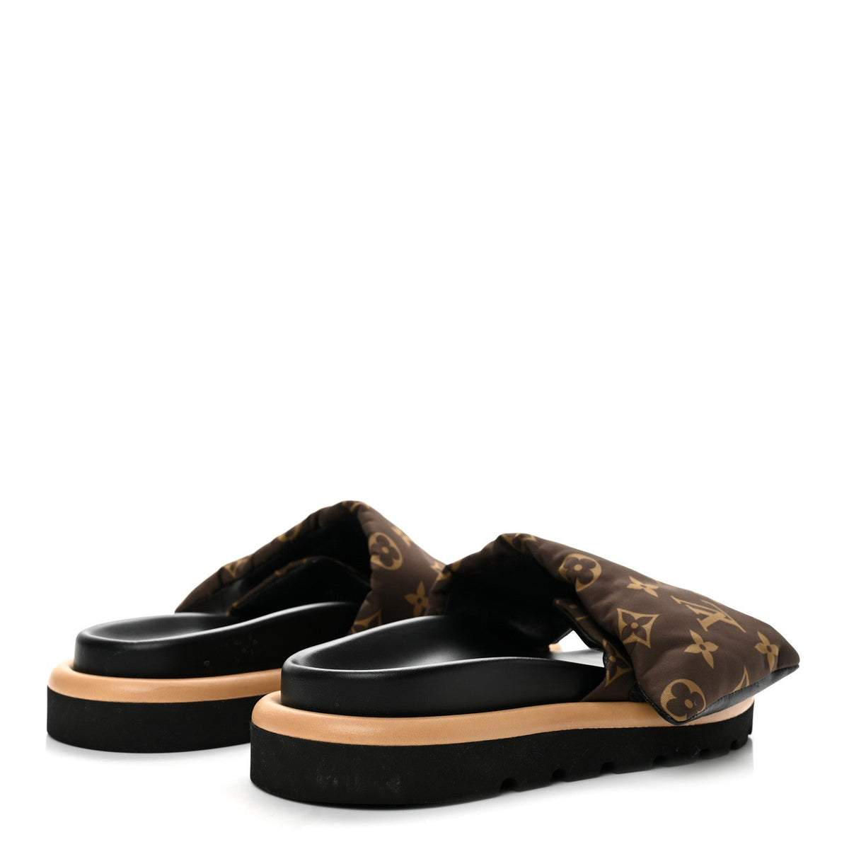 Nylon Monogram Pool Pillow Comfort Mule 37 Cacao Brown