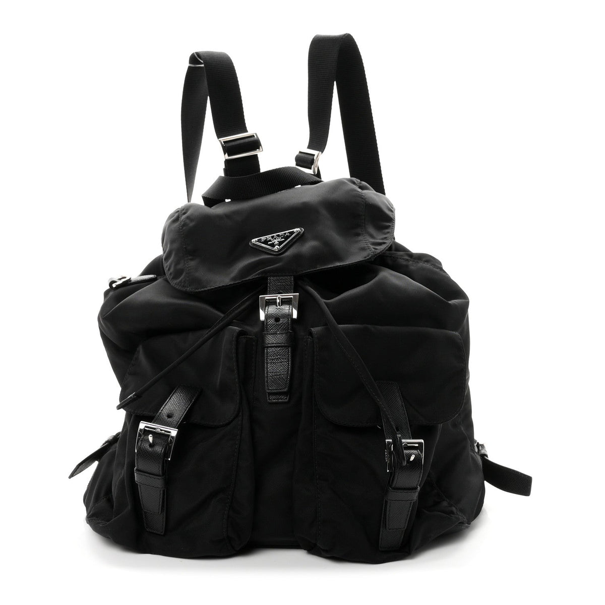 Re-Nylon Saffiano Medium Backpack Black