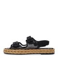Mesh Patent Calfskin Velcro Dad Sandals 40.5 Black