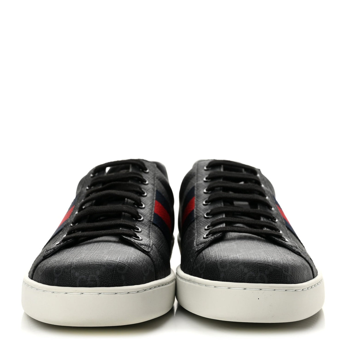 GG Supreme Monogram Ayers Web Mens New Ace Sneakers 10 Black