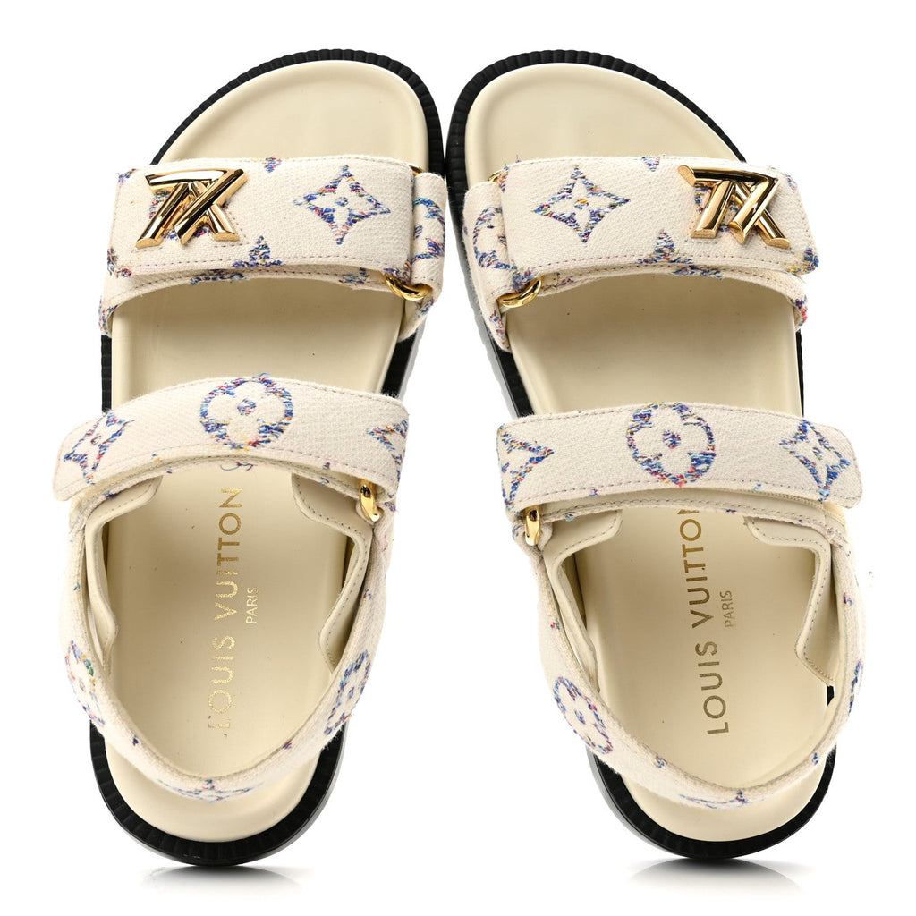Monogram LV Sunset Comfort Flat Sandals 35.5 Multicolor