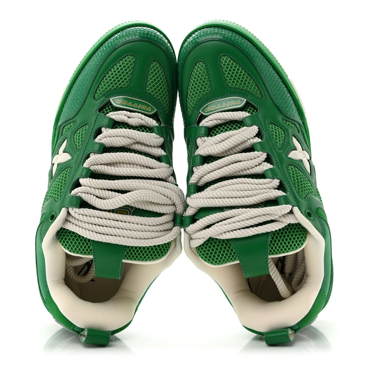 Calfskin Mesh Mens LV Skate Sneaker 7.5 Green