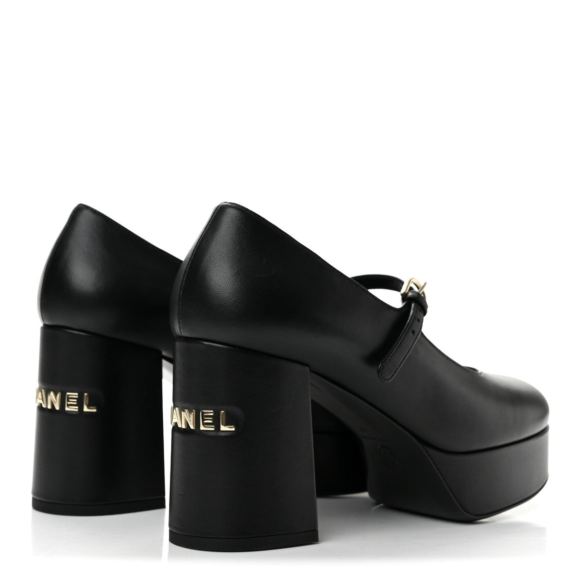 Lambskin Mary Jane Platform Pumps 37 Black