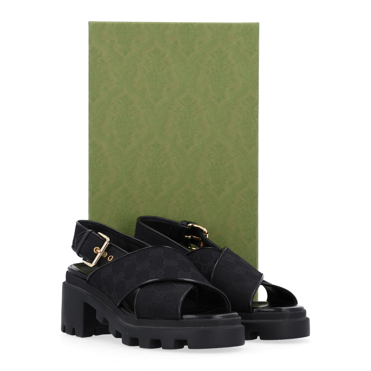Monogram Granada Kid Trip 40/72mm Lug Sole Sandals 38 Black