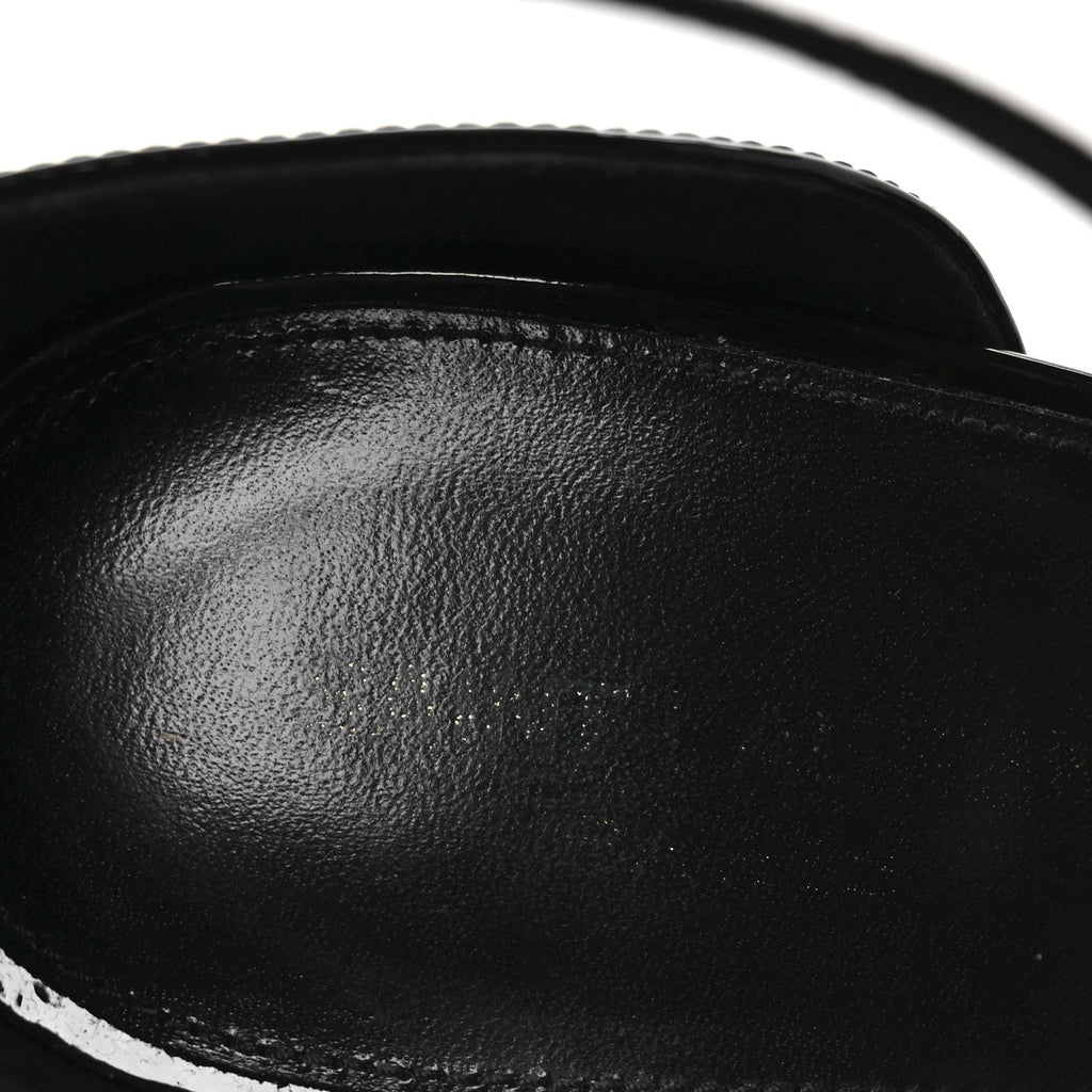 Patent Calfskin Opyum 110 Sandals 40.5 Black Gold