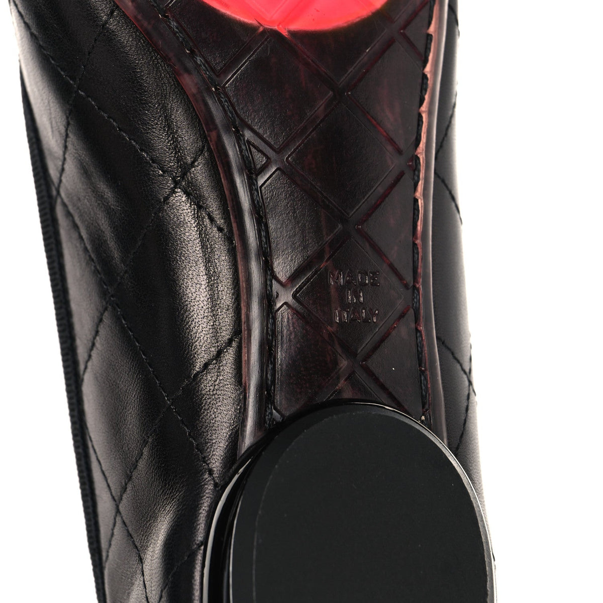 Lambskin Quilted Cambon Ballerina Flats 36.5 Black