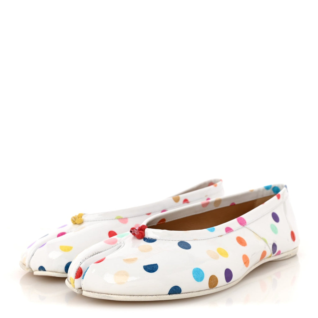 Coated Canvas Confetti Printed Tabi New Ballerina Flats 37 White Multicolor