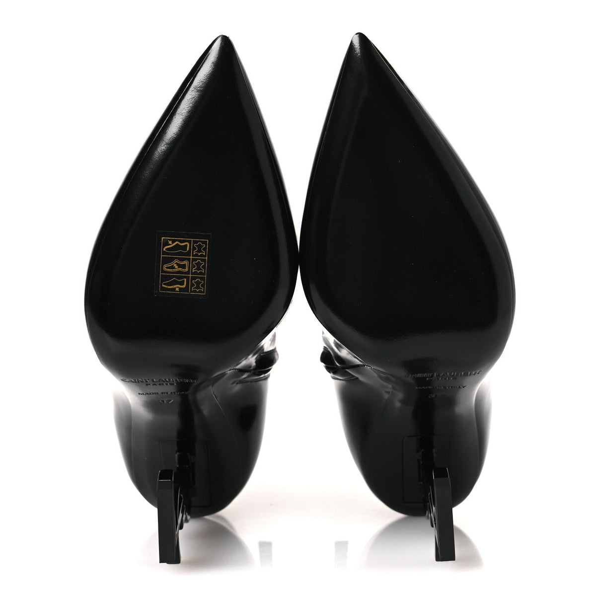 Glazed Calfskin Opyum Ankle Boots 37 Black