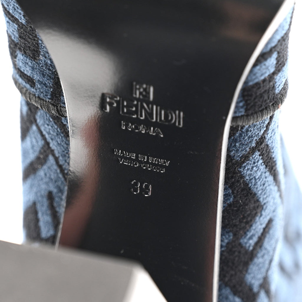 Chenille Jacquard FF 110mm Knee Boots 39 Black Blue
