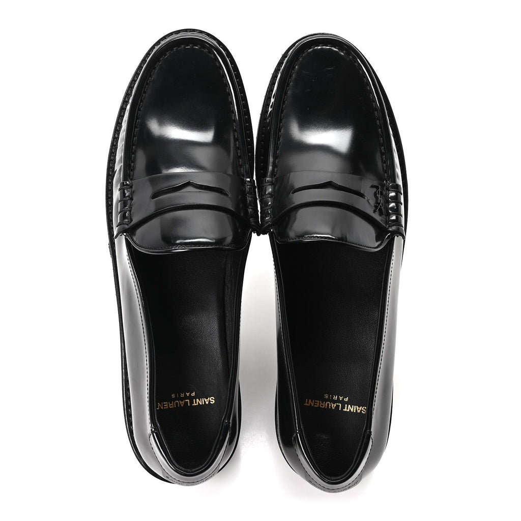 Glazed Calfskin Mens Master Le Loafer 15 Moccassins 43 Black