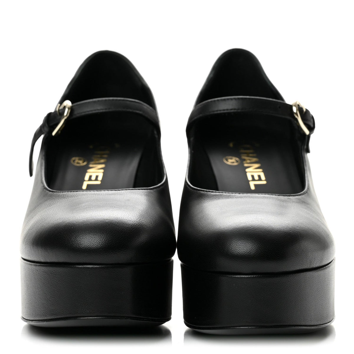 Lambskin Mary Jane Platform Pumps 37 Black
