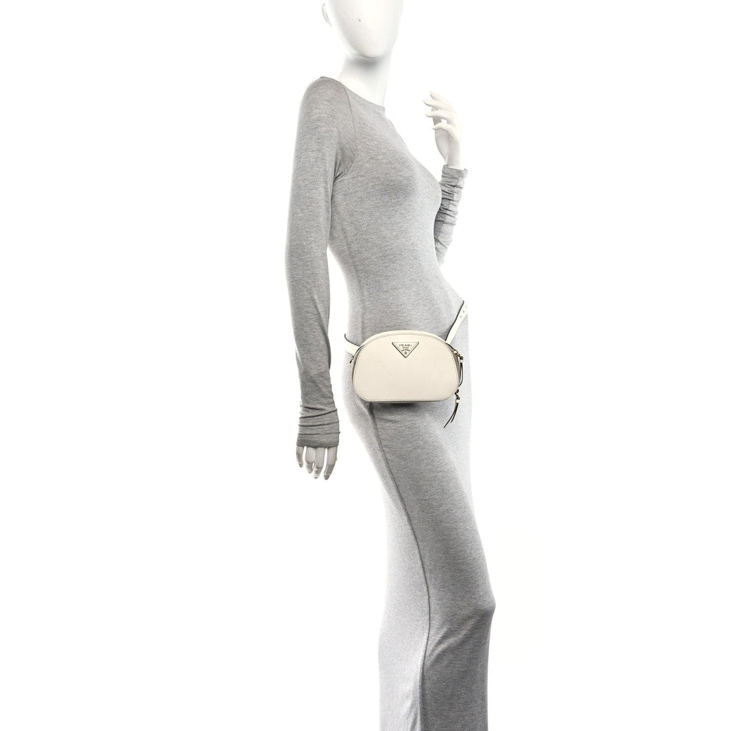 Saffiano Lux Odette Belt Bag White