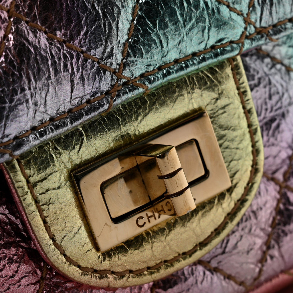 Metallic Goatskin Quilted Mini 2.55 Reissue Flap Multicolor