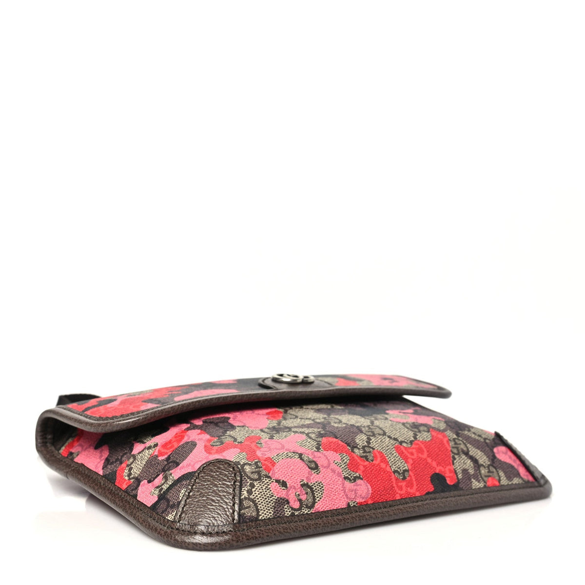 GG Supreme Monogram Camouflage Textured Dollar Calfskin Ophidia Belt Bag Beige Ebony Pink Red