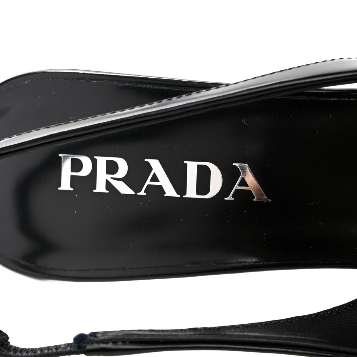 Spazzolato Triangle Logo Pointed Toe 75mm Slingback Pumps 37 Black