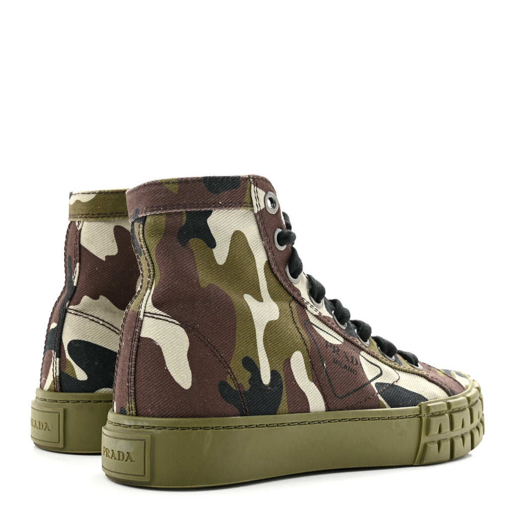 Denim Triangle Logo Camo Sneakers 35 Militare