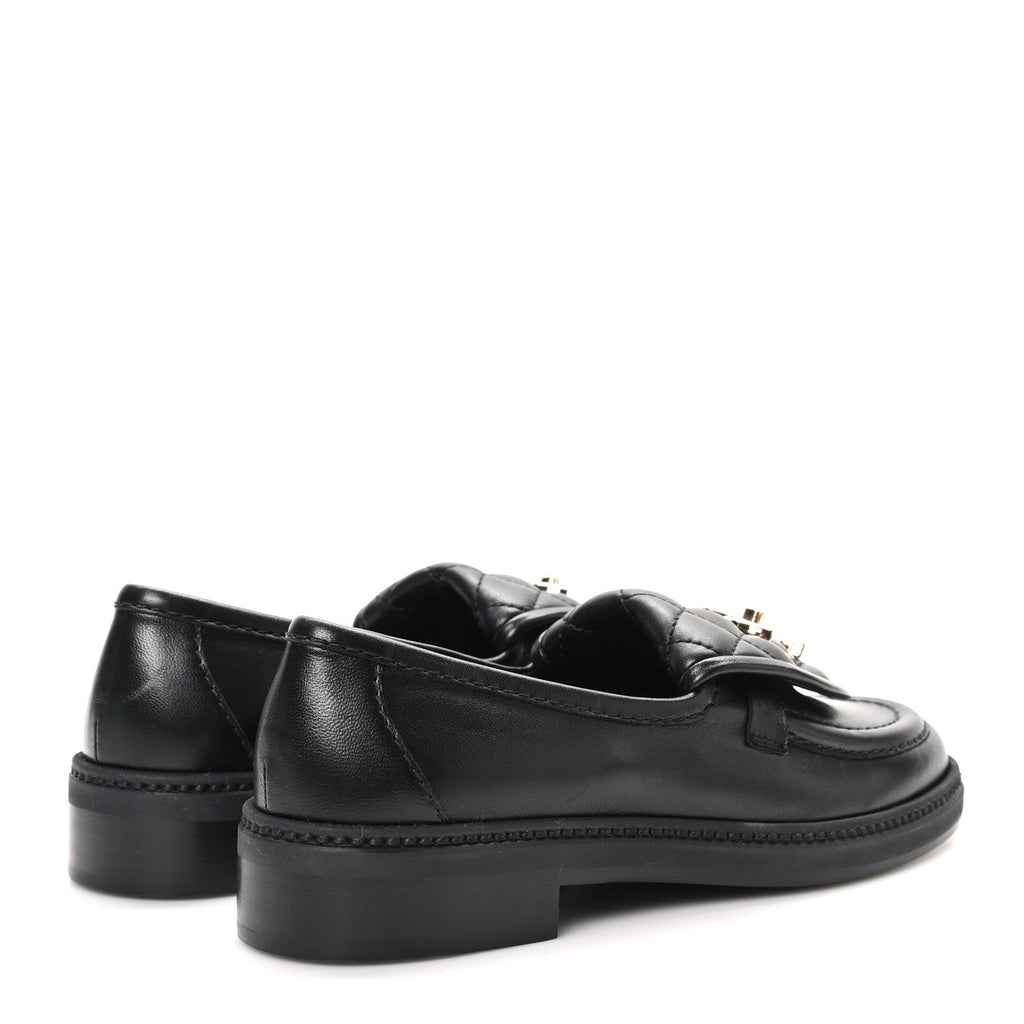 Lambskin Quilted CC Turnlock Loafers 35.5 Black