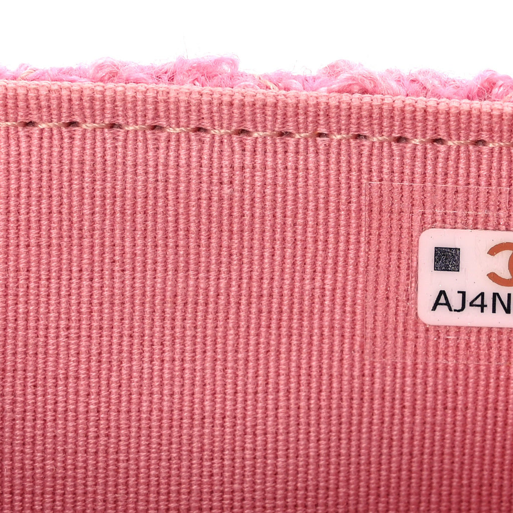 Tweed Quilted Flap Chain Waist Bag Pink