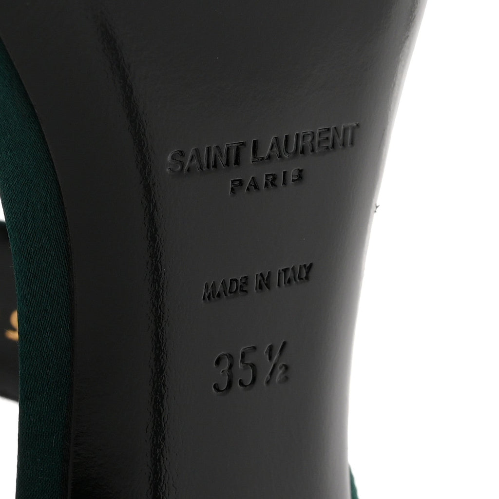 Crepe Satin Martha Mule 110 Sandals 35.5 Dorian Green