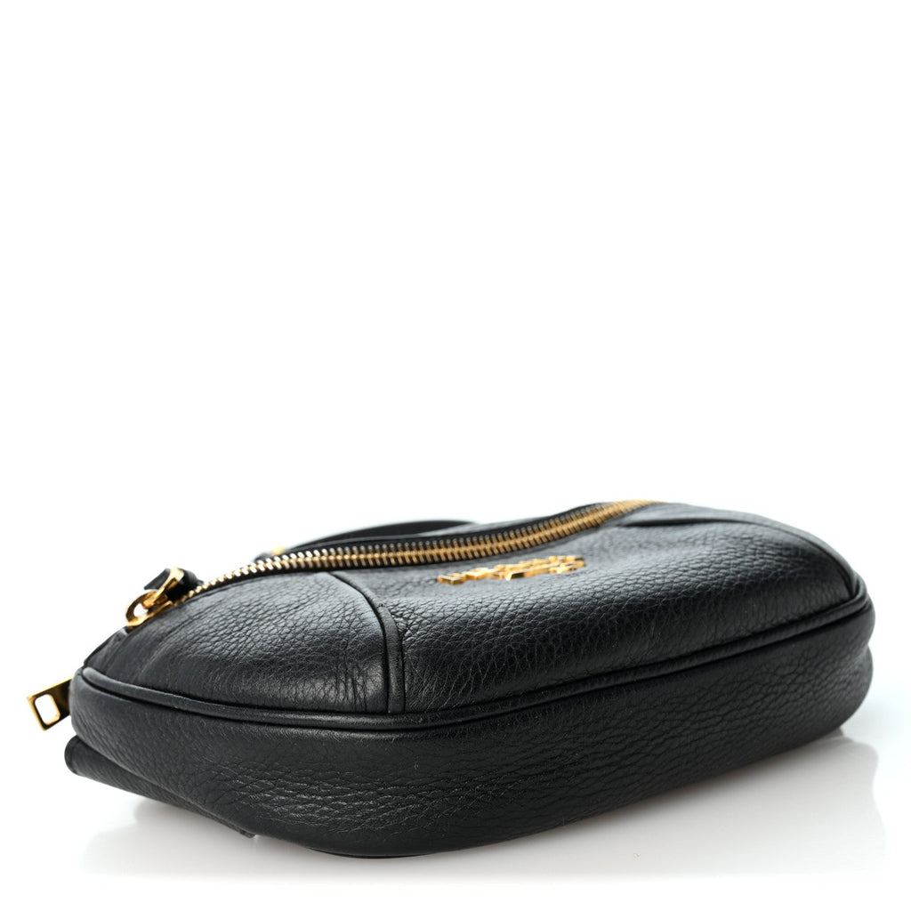 Vitello Daino Small Belt Bag Black