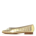 Iridescent Calfskin Crocodile Embossed Ballerina Flats 38 Yellow