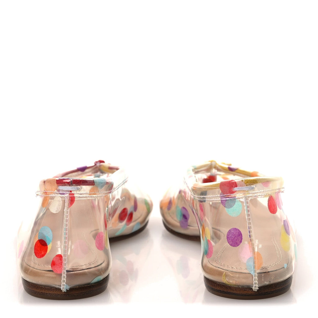 PVC Confetti Printed Tabi Ballerina Flats 35 Multicolor