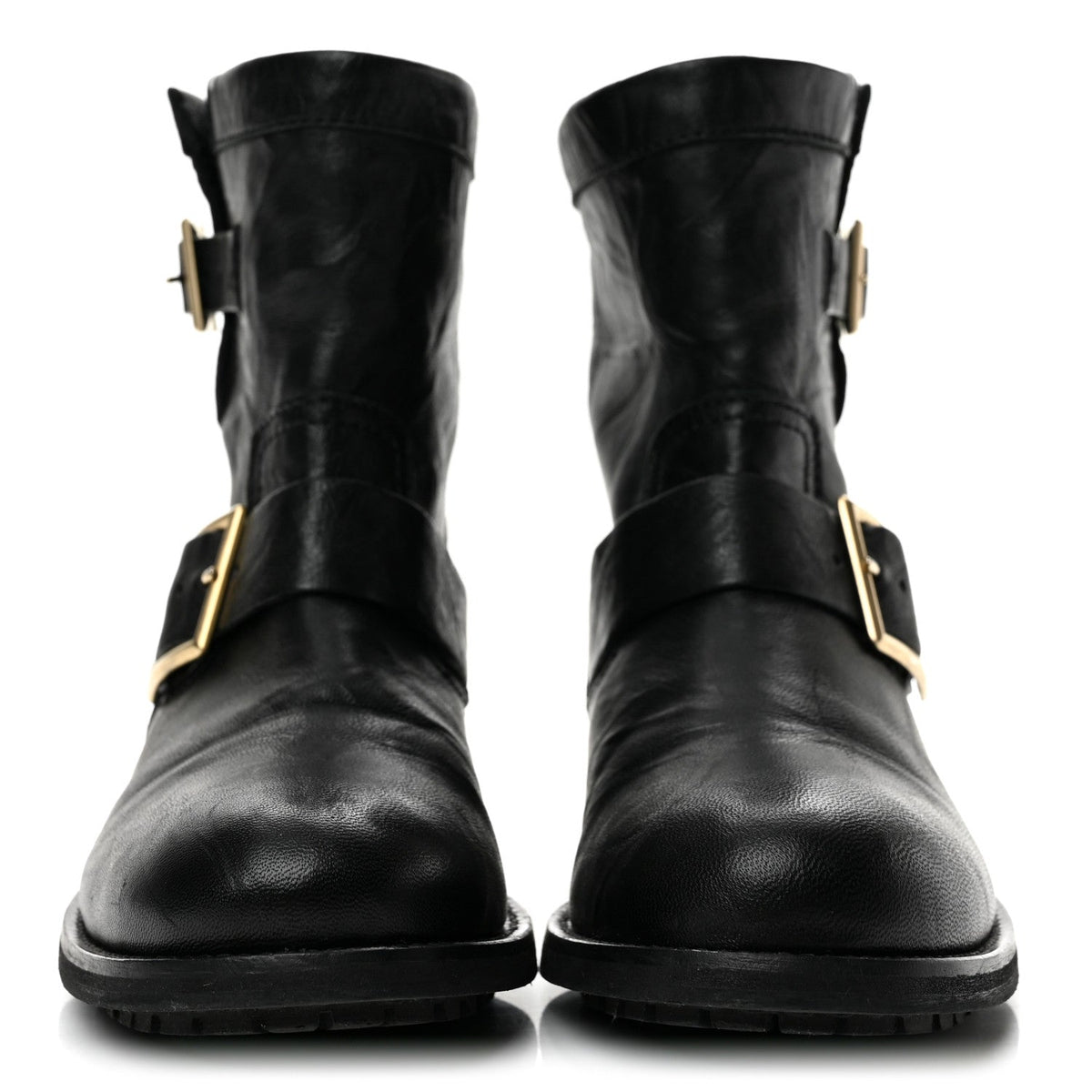 Biker Lambskin Youth Biker Boots 35 Black