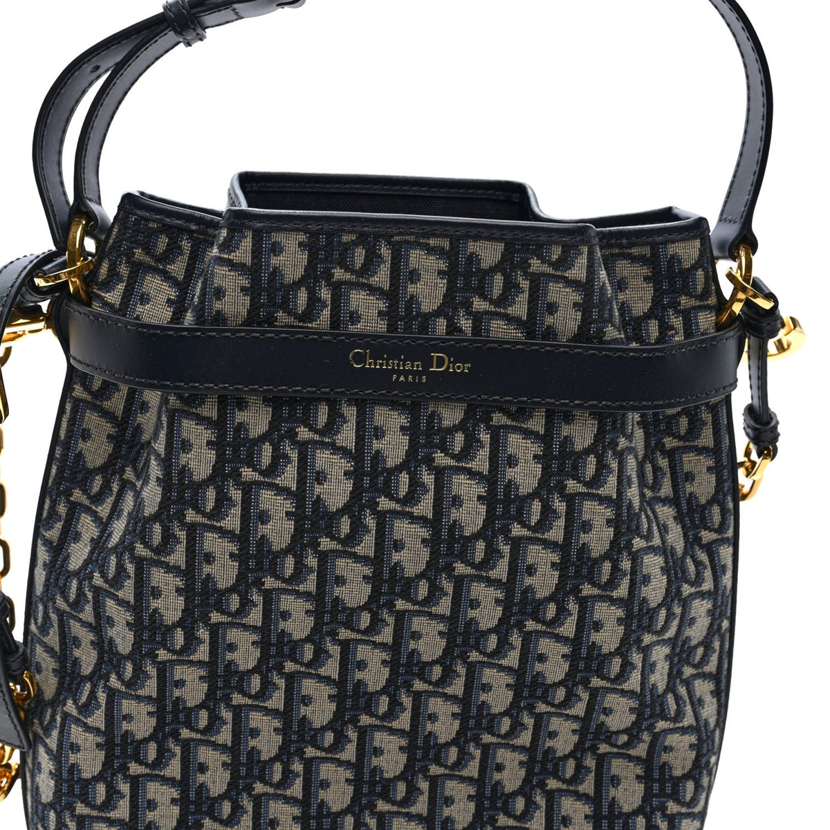 Oblique Calfskin Medium C'est Dior Bucket Bag Blue