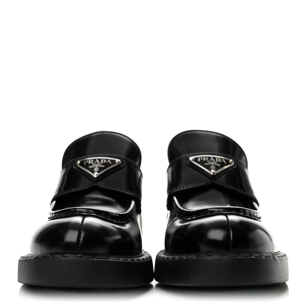Spazzolato Metal Triangle 50mm Loafers 38 Black