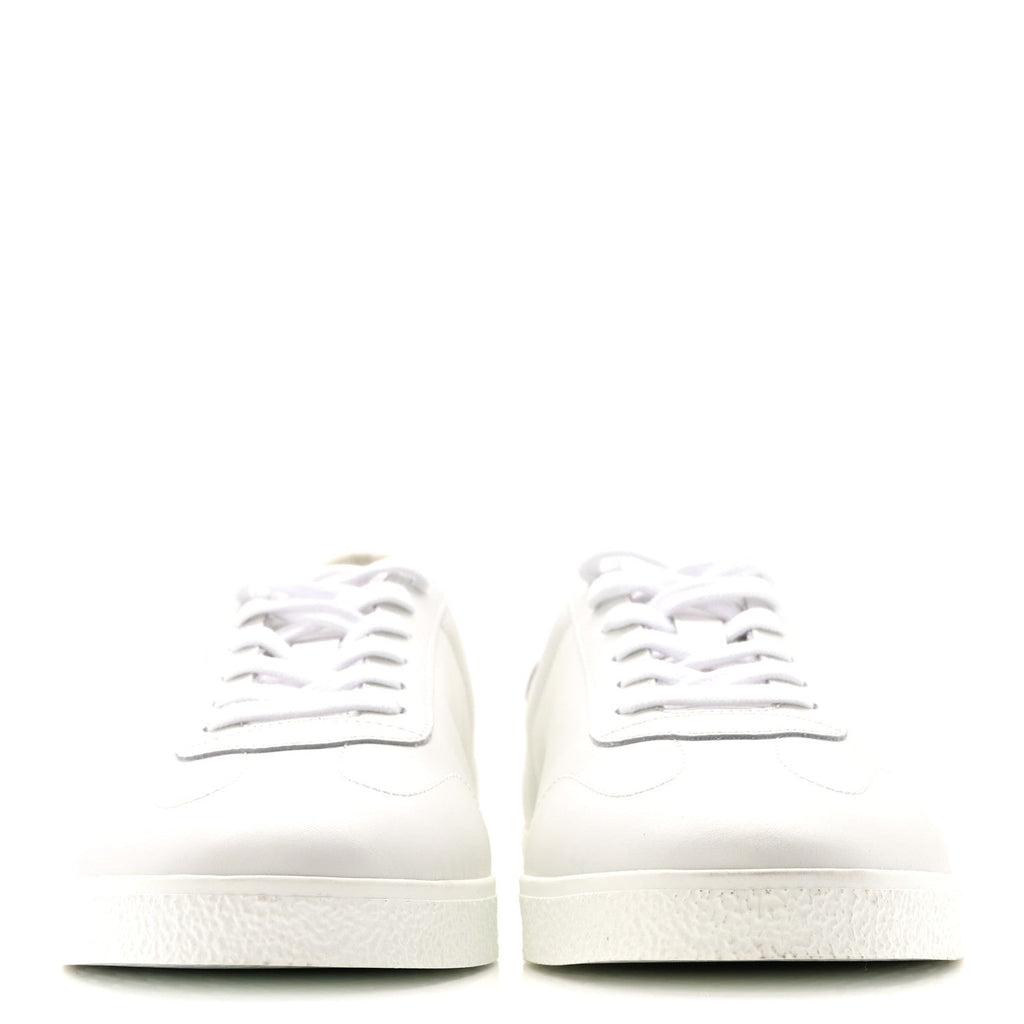 Calfskin Logo Debossed Town Sneakers 43 White