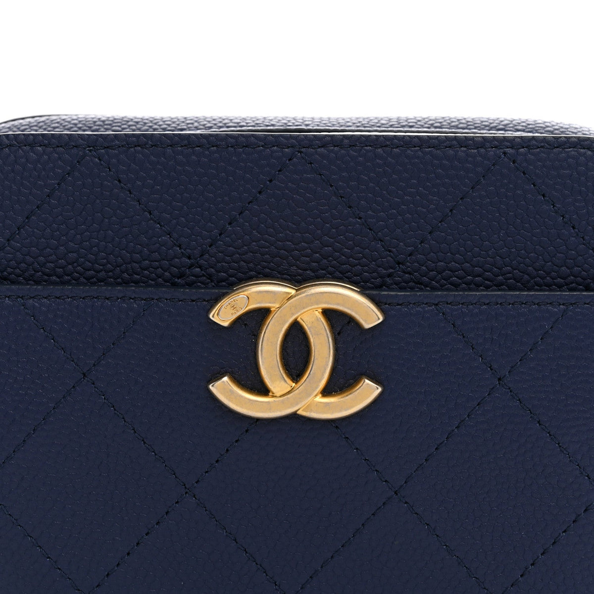 Caviar Quilted Waist Bag Navy Blue