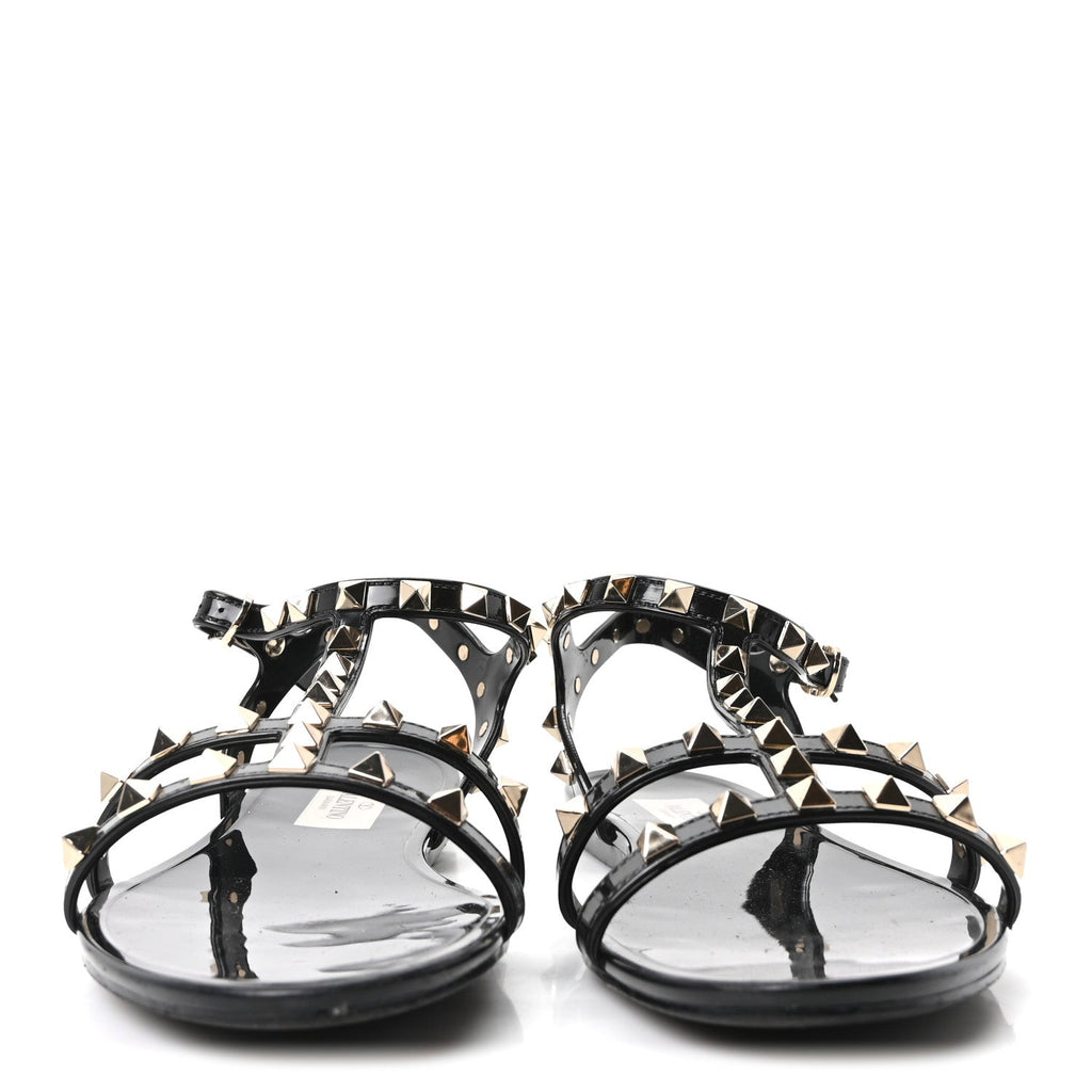 PVC Jelly Rockstud Caged Sandals 38 Black