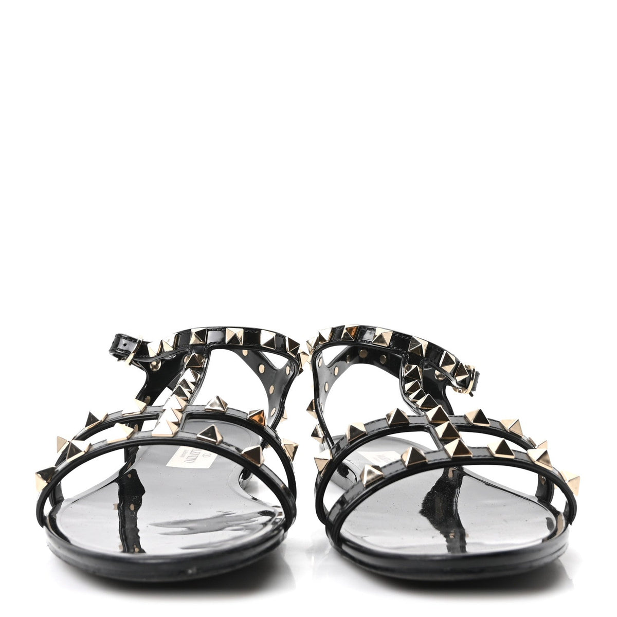PVC Jelly Rockstud Caged Sandals 38 Black