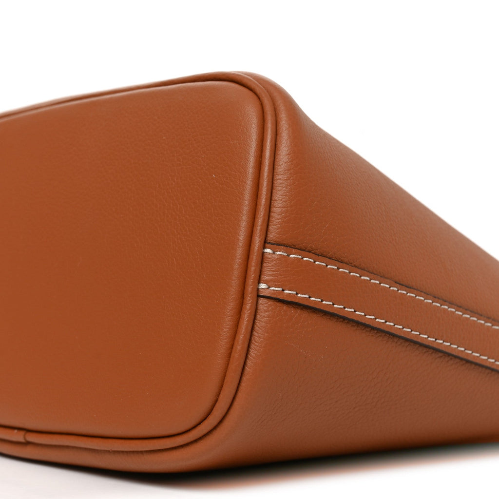 Calfskin Lock and Walk Bucket Cognac