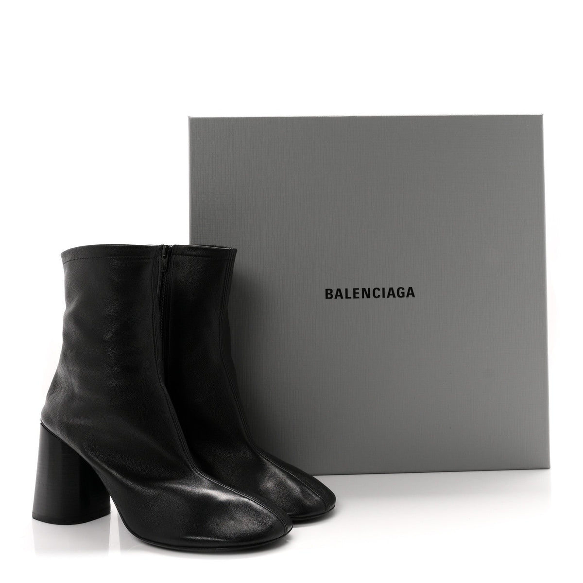 Shiny Soft Sheepskin Glove 80mm Ankle Boots 37.5 Black