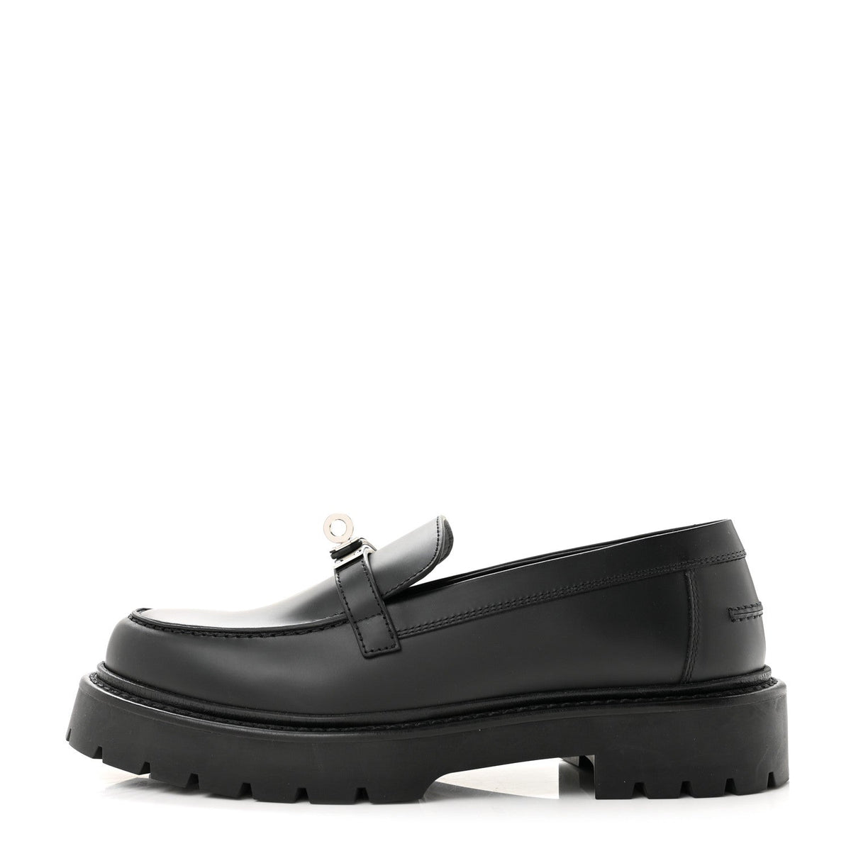 Calfskin Womens Icone Loafers 37 Black