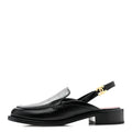 Glazed Calfskin CC Slingback Flats 37 Black