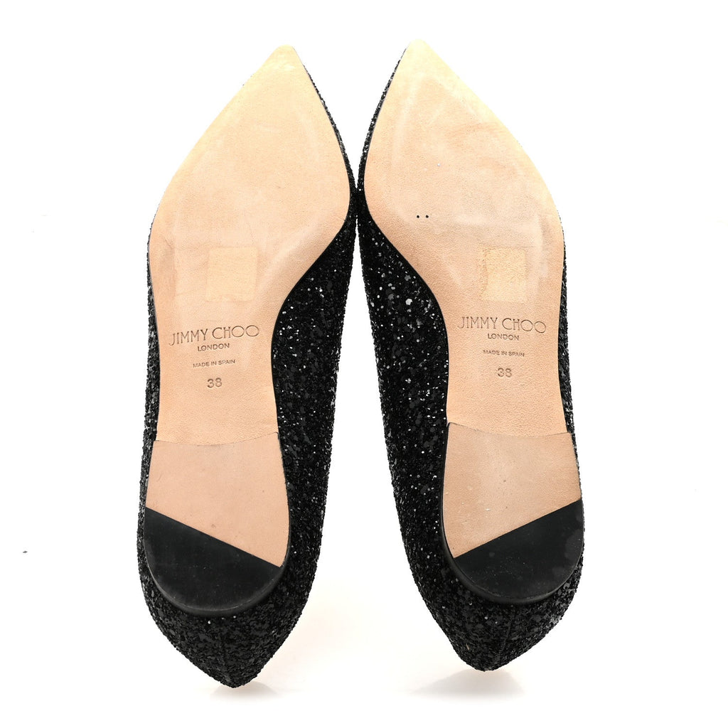 Glitter Romy Flats 38 Black