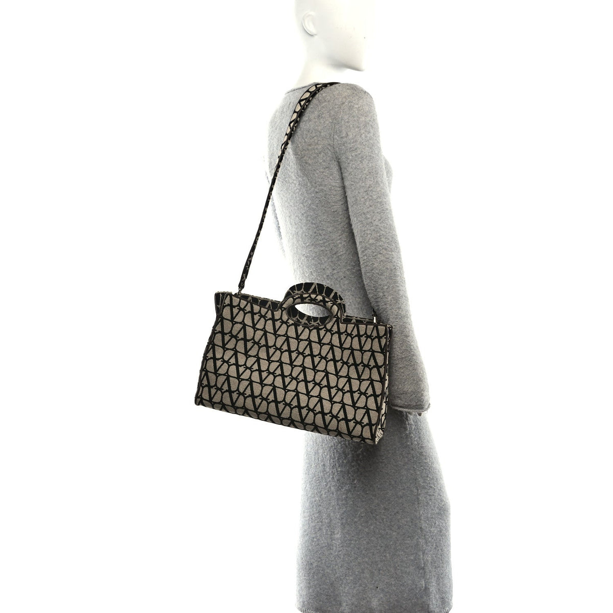 Toile Iconographe Goatskin Le Troisieme Shopping Bag Naturale Black Fondant