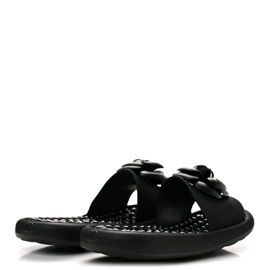 Thermoplastic PVC Camellia Mule Sandals 37 Black