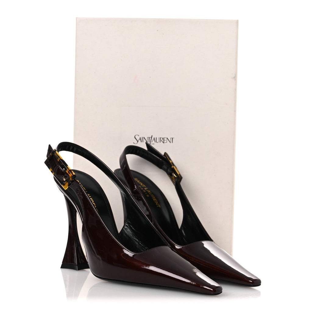 Vernice Gloss Dune 110 Slingback Pumps 38 38 Marron Glace