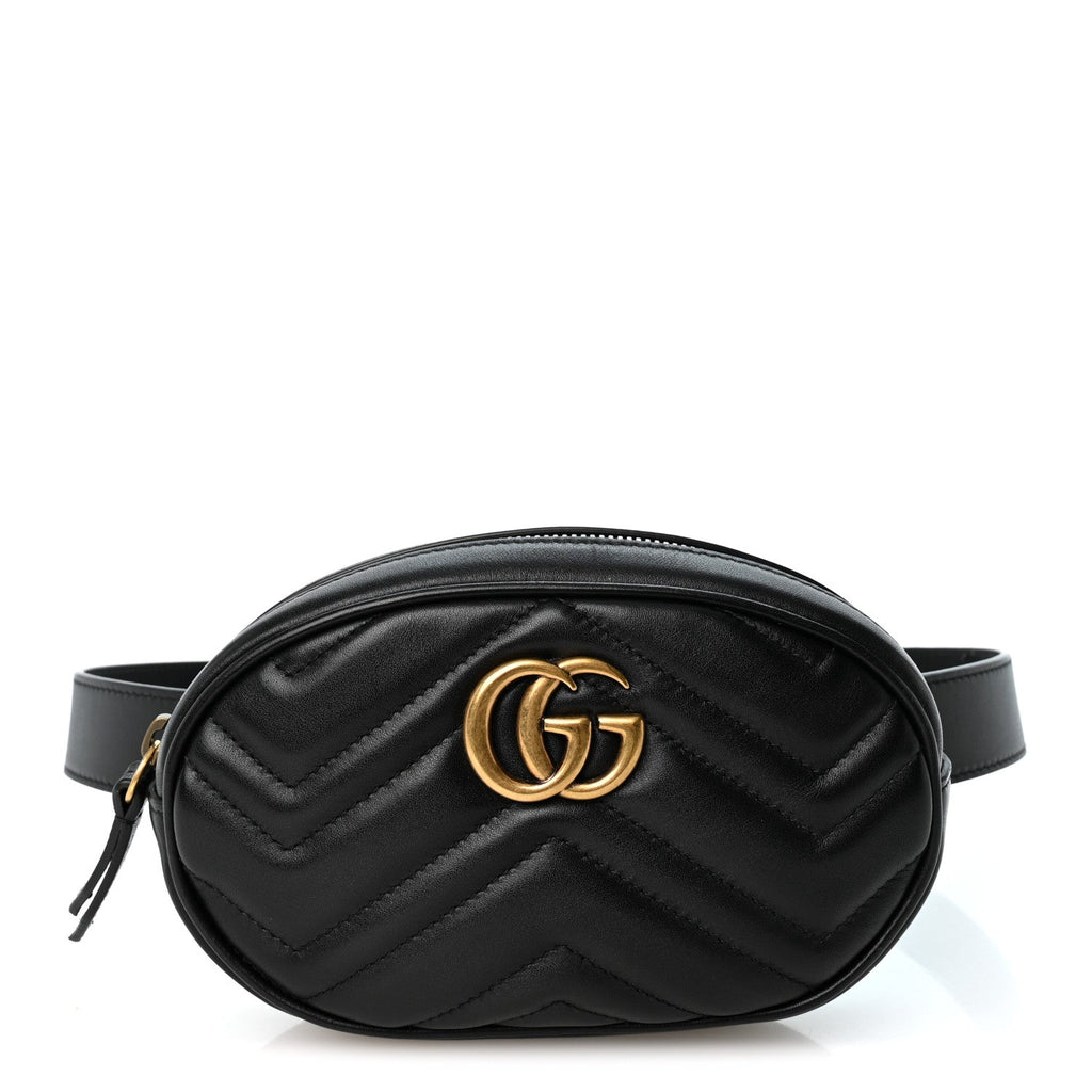 Calfskin Matelasse GG Marmont Belt Bag 75 30 Black