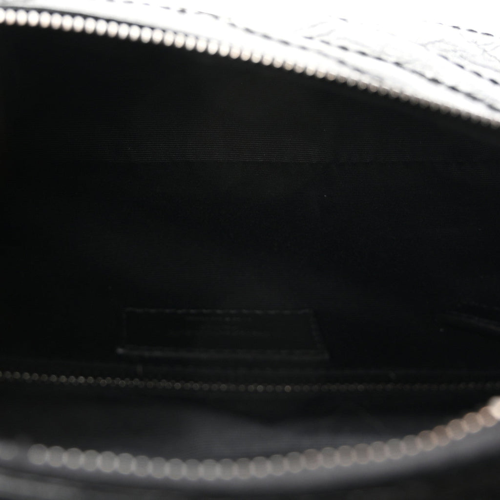 Crinkled Calfskin Matelasse Monogram Niki Body Bag Black