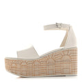 Calfskin Illusion 35 Wedge Sandals 40 Blanc De Paris
