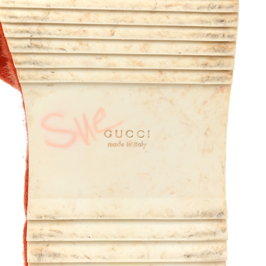 Terry Cloth GG Monogram Angelina Platform 55mm Slide Sandals 36 Deep Orange
