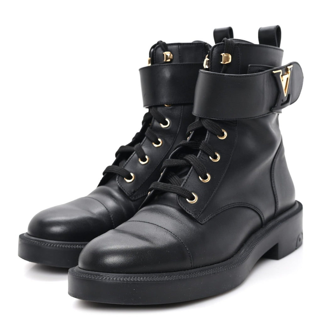 Calfskin Territory Flat Ranger Boots 38 Black