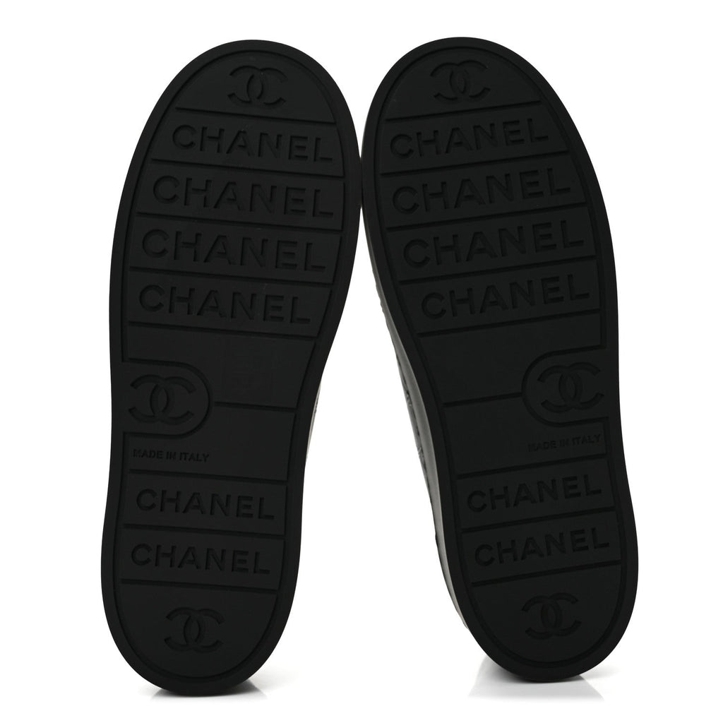 Lambskin Printed Logo Sneakers 37.5 Black